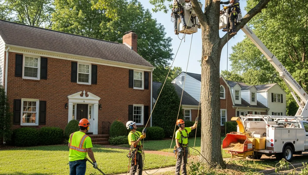 Tree service team in Lancaster, PA handling professional tree removal for local properties