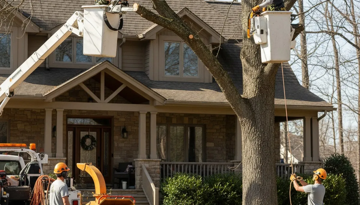 Lancaster PA tree service crew removing a tree for safe, professional property care