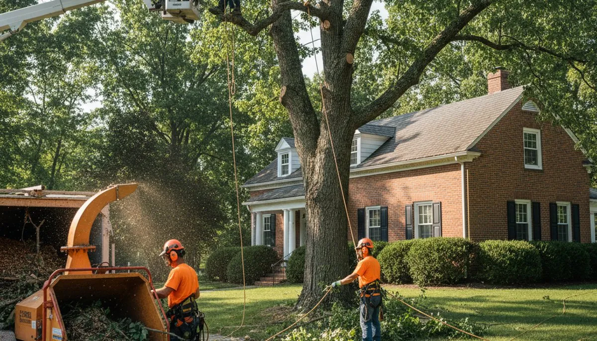 Tree service team in Lancaster, PA providing professional tree removal and trimming services