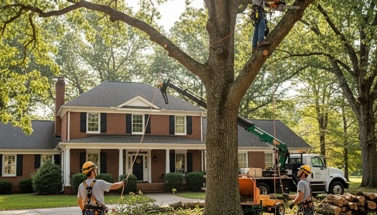 Tree service crew in Lancaster, PA providing professional tree removal and trimming services