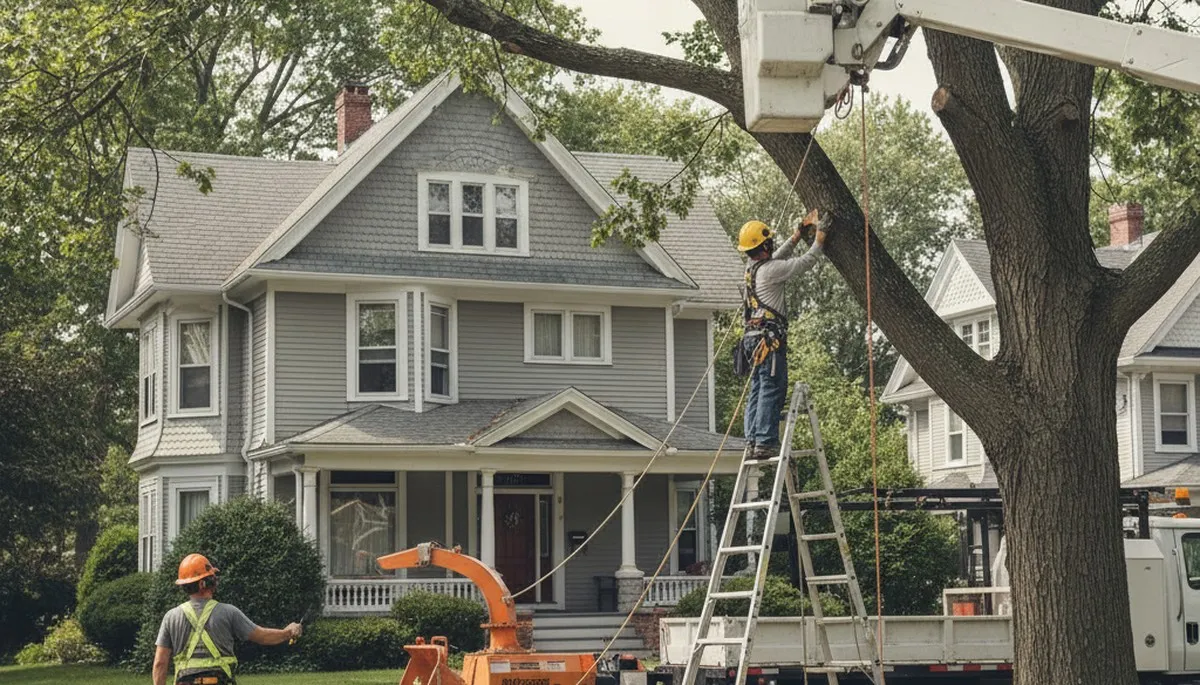 Tree service crew in Lancaster, PA providing professional tree removal and trimming services