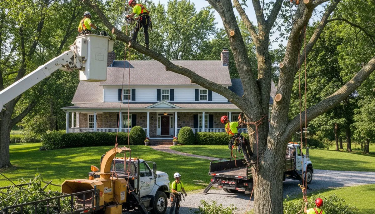 Lancaster, PA tree service crew providing safe tree removal for residential and commercial properties