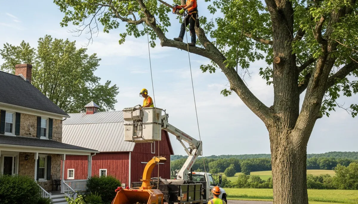 Tree service crew in Lancaster, PA providing professional tree removal and trimming services