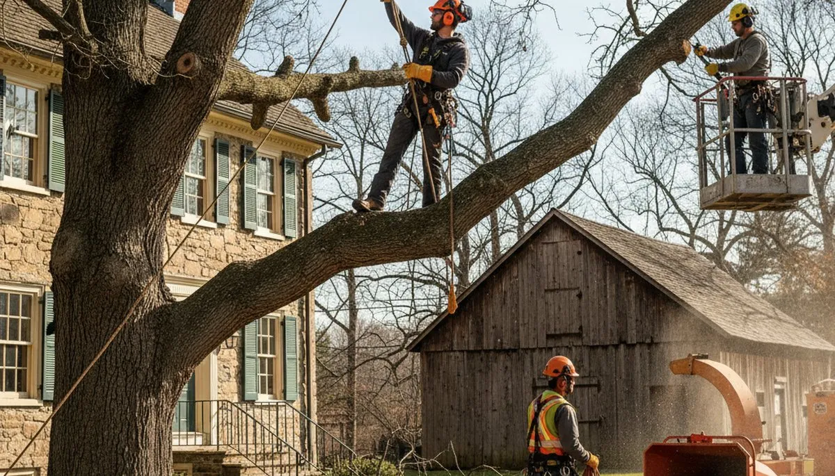 Tree service crew in Lancaster, PA providing professional tree removal and trimming