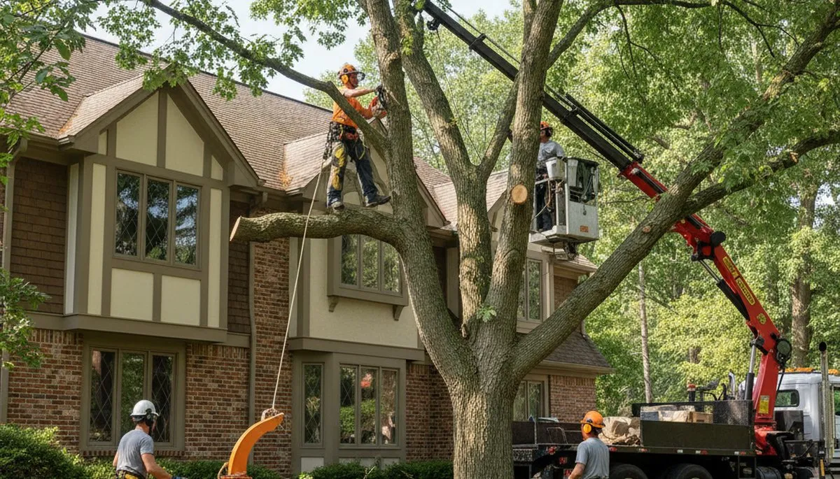Tree service crew in Lancaster, PA providing professional tree removal and trimming services