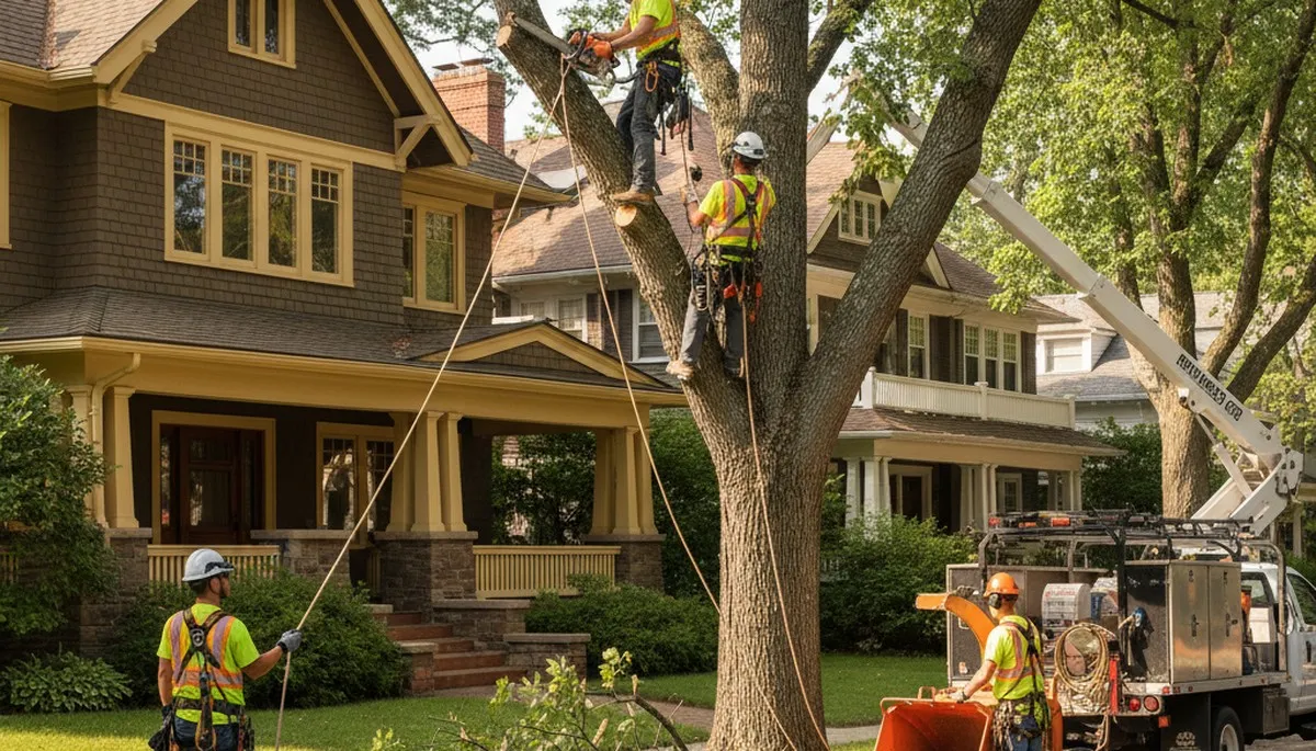 Tree service crew in Lancaster, PA providing professional tree removal and trimming services